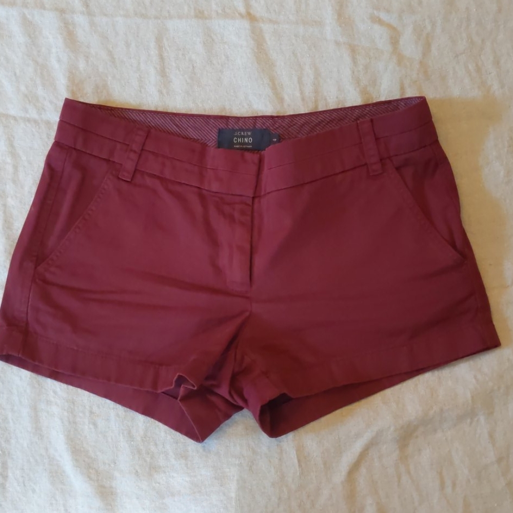 JCrew burgundy Chino shorts